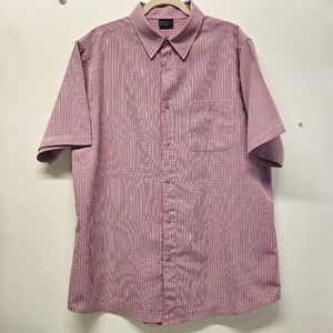 R&R Casual Plaid Short Sleeve Button Up Shirt Chest Pocket Mens XL Classic